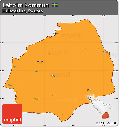 Political Simple Map of Laholm Kommun, cropped outside