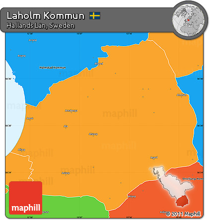Political Simple Map of Laholm Kommun