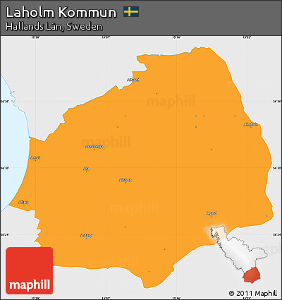 Political Simple Map of Laholm Kommun, single color outside