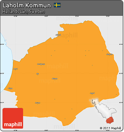 Political Simple Map of Laholm Kommun, single color outside