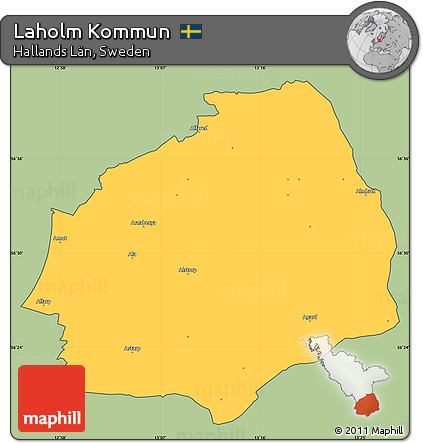 Savanna Style Simple Map of Laholm Kommun, cropped outside