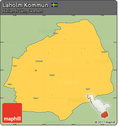 Savanna Style Simple Map of Laholm Kommun, cropped outside