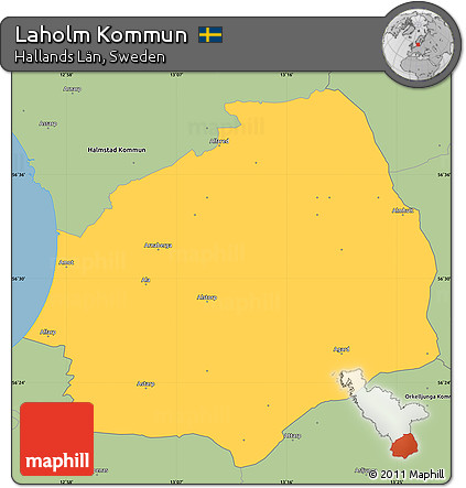 Savanna Style Simple Map of Laholm Kommun