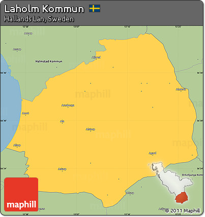 Savanna Style Simple Map of Laholm Kommun