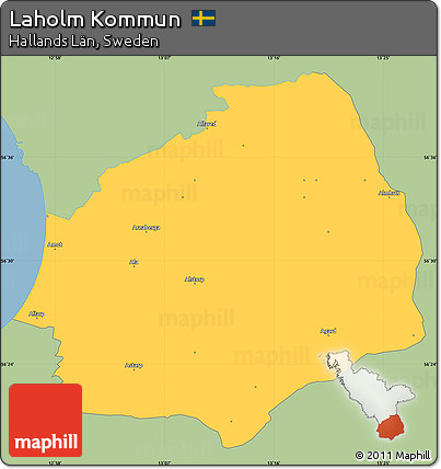 Savanna Style Simple Map of Laholm Kommun, single color outside