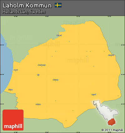 Savanna Style Simple Map of Laholm Kommun, single color outside