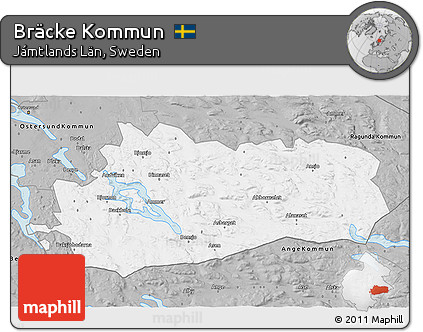 Gray 3D Map of Bräcke Kommun