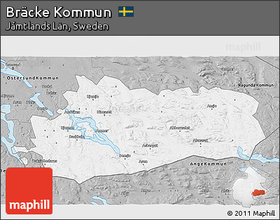 Gray 3D Map of Bräcke Kommun