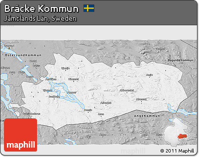 Gray 3D Map of Bräcke Kommun