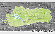 Physical 3D Map of Bräcke Kommun, darken, desaturated