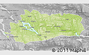 Physical 3D Map of Bräcke Kommun, desaturated