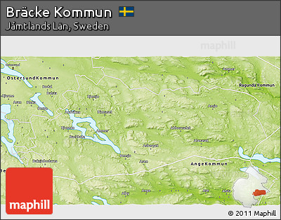 Physical 3D Map of Bräcke Kommun