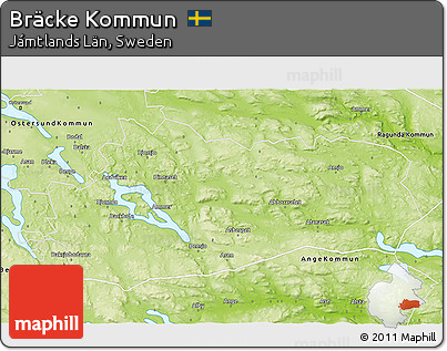 Physical 3D Map of Bräcke Kommun