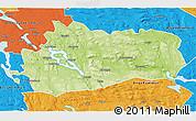 Physical 3D Map of Bräcke Kommun, political outside