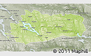 Physical 3D Map of Bräcke Kommun, semi-desaturated