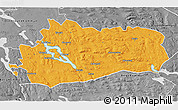 Political 3D Map of Bräcke Kommun, desaturated