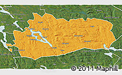 Political 3D Map of Bräcke Kommun, satellite outside