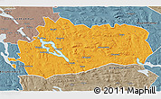 Political 3D Map of Bräcke Kommun, semi-desaturated