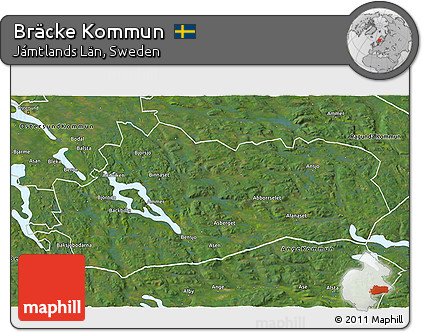 Satellite 3D Map of Bräcke Kommun