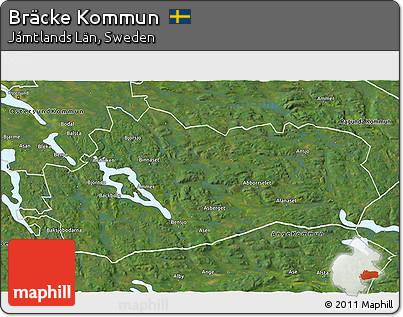 Satellite 3D Map of Bräcke Kommun
