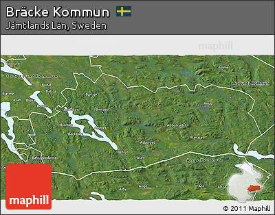 Satellite 3D Map of Bräcke Kommun