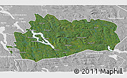 Satellite 3D Map of Bräcke Kommun, lighten, desaturated