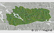 Satellite 3D Map of Bräcke Kommun, lighten, semi-desaturated