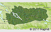 Satellite 3D Map of Bräcke Kommun, physical outside