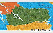 Satellite 3D Map of Bräcke Kommun, political outside