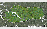 Satellite 3D Map of Bräcke Kommun, semi-desaturated