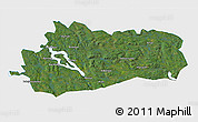Satellite 3D Map of Bräcke Kommun, single color outside