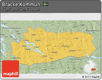 Savanna Style 3D Map of Bräcke Kommun