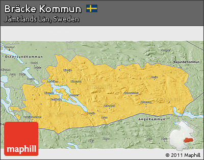 Savanna Style 3D Map of Bräcke Kommun