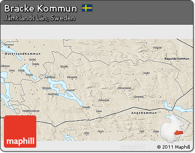 Shaded Relief 3D Map of Bräcke Kommun