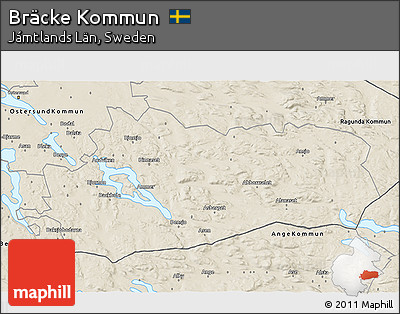 Shaded Relief 3D Map of Bräcke Kommun