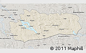 Shaded Relief 3D Map of Bräcke Kommun, semi-desaturated