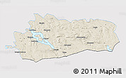 Shaded Relief 3D Map of Bräcke Kommun, single color outside