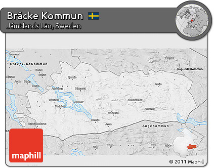 Silver Style 3D Map of Bräcke Kommun