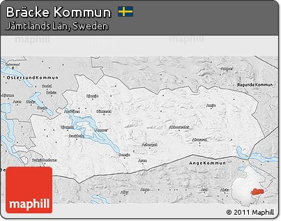 Silver Style 3D Map of Bräcke Kommun