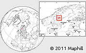 Blank Location Map of Bräcke Kommun, within the entire country