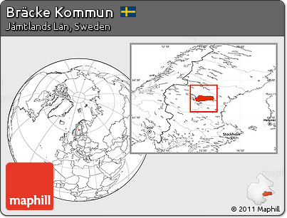Blank Location Map of Bräcke Kommun