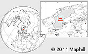 Blank Location Map of Bräcke Kommun, highlighted country, within the entire country