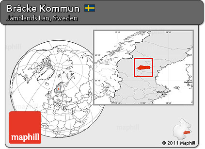 Blank Location Map of Bräcke Kommun, highlighted country