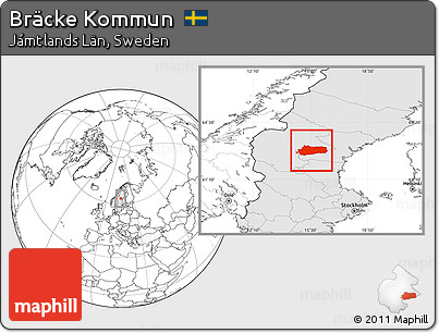 Blank Location Map of Bräcke Kommun, highlighted country