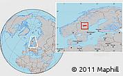 Gray Location Map of Bräcke Kommun, within the entire country
