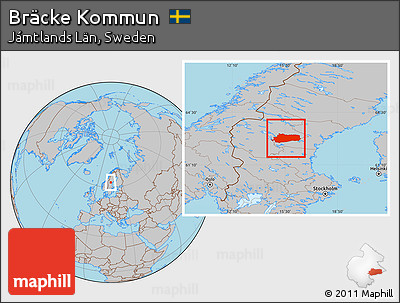 Gray Location Map of Bräcke Kommun