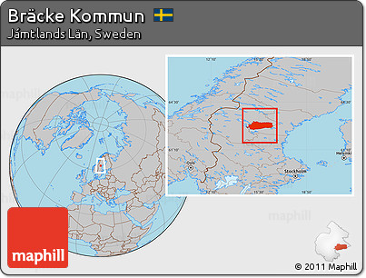 Gray Location Map of Bräcke Kommun