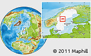 Physical Location Map of Bräcke Kommun, highlighted country, within the entire country