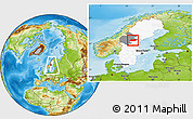 Physical Location Map of Bräcke Kommun, highlighted country, highlighted parent region, within the entire country