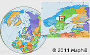 Political Location Map of Bräcke Kommun, highlighted parent region, within the entire country